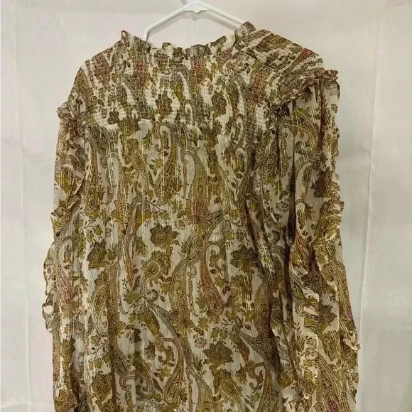 NWT, womens size XL inc brand paisley print chiffon peasant blouse, # B641 - Picture 3 of 6